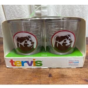 Tervis Tumblers Set of 4 Embroidered Grizzly Bear Graphic Double Walled 12oz